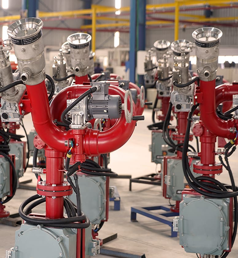 JVL Enterprise production floor with fire monitors